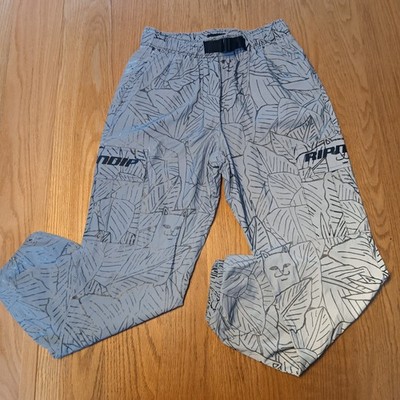 RIPNDIP Mens Sm Nermal Leaf Reflective Cargo Pants Silver Black Cat Streetwear 