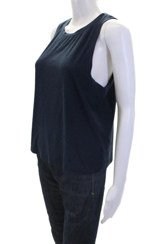 Beyond Yoga Womens Scoop Neck Sleeveless Lined Tank Top Navy Size XS - Image 2 of 4