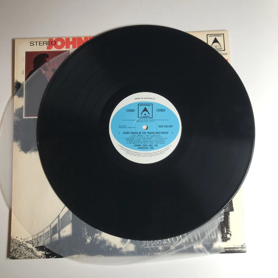 Johnny Cash Story Songs Of The Trains And Rivers 1969 LP Record Album - Image 3 of 4