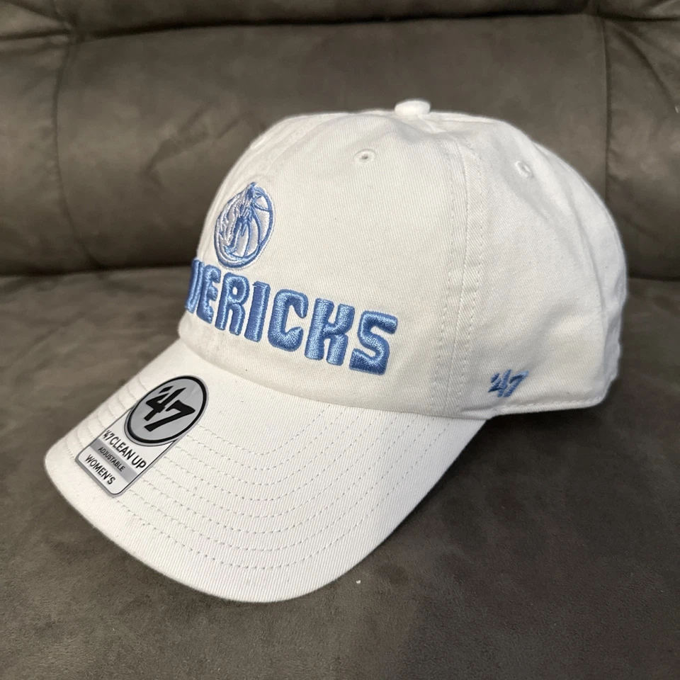 Sombrero NBA NUEVO CON ETIQUETAS '47 Marca Limpieza Dallas Mavericks Mujer Luminance Blanco/Azul. G0 Foto 3 de 4