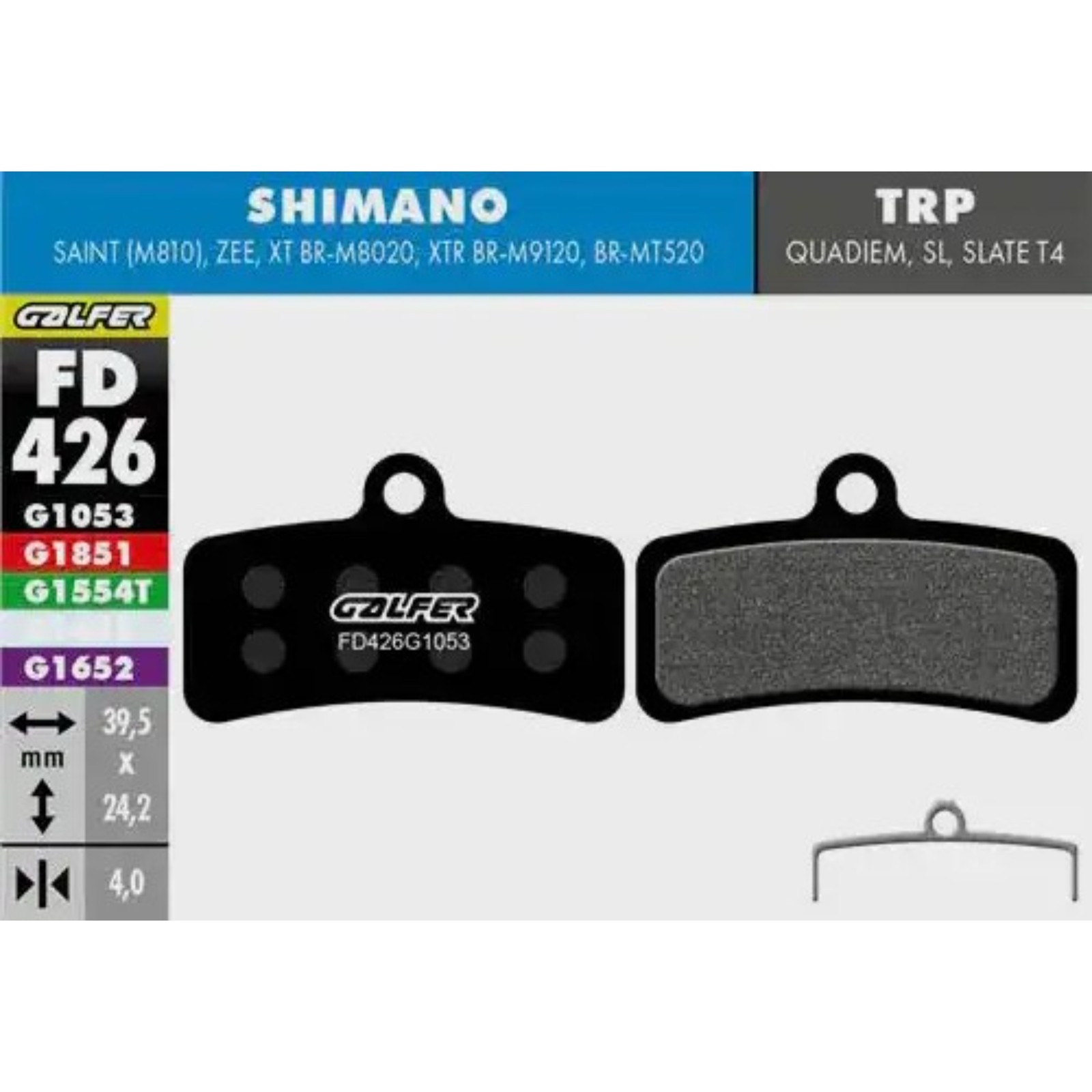 Galfer Shimano Saint / Zee Brake Pads - Performance Compound Disc Tektro TRP XT - Image 3