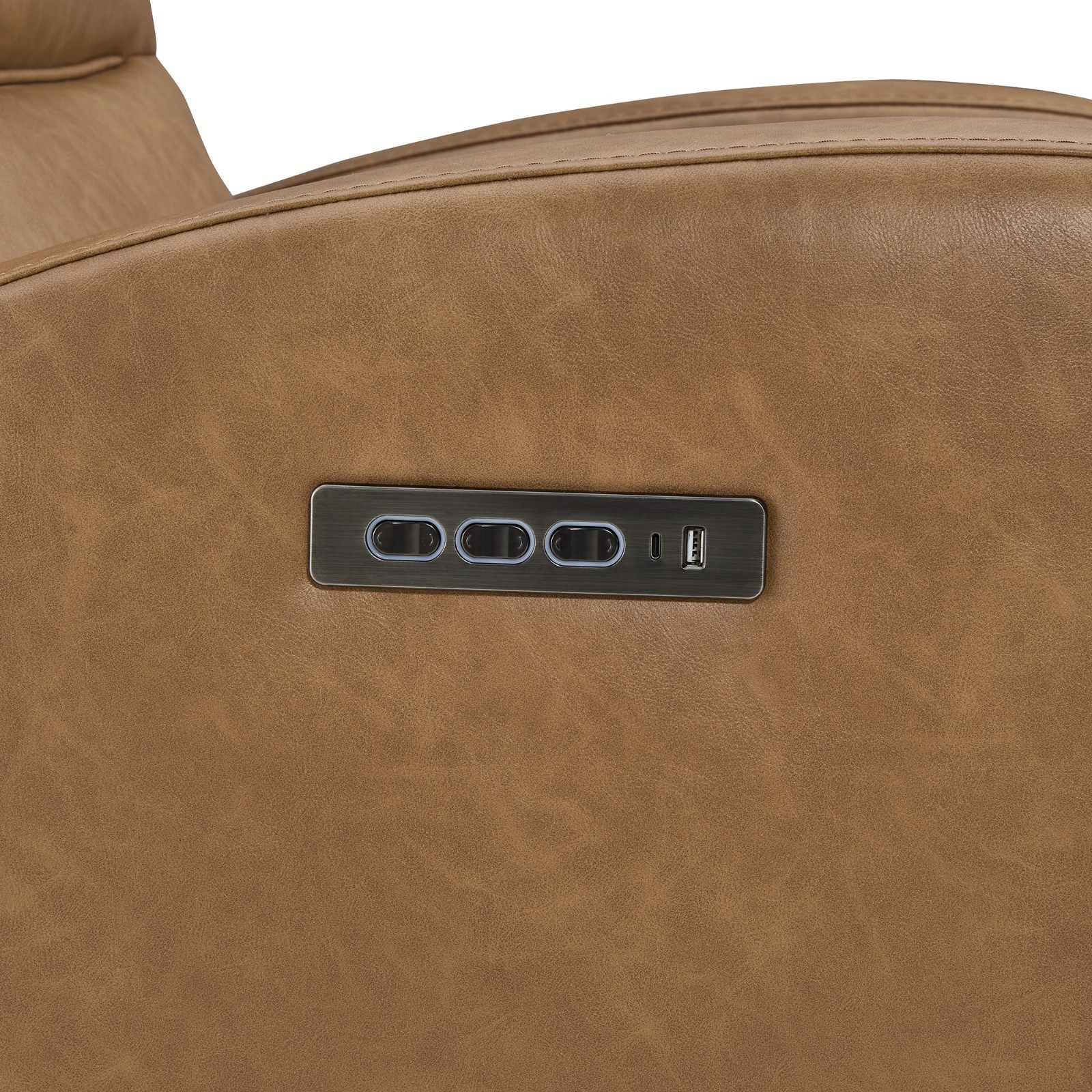 CHITA Genuine Leather Power Swivel Recliner Chair Modern Recliner,Power Headrest