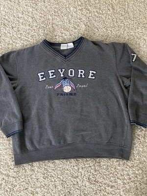 vtg y2k DISNEY Eeyore Ever Loyal Friend V Neck Pullover Sweatshirt Size M