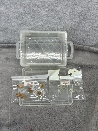 Random Assortment Of Jewelry Crystals In Clear Case With Lid
