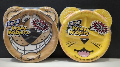 Lot 2 Dixie Animal Zoo Krazy Kritters 9'' Plates 28 Count Kids Children Parties