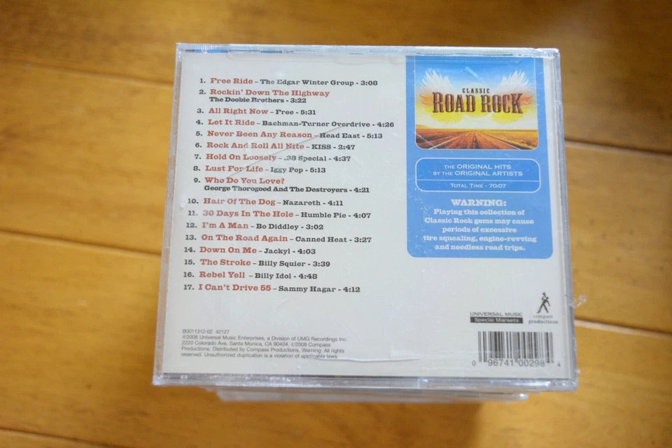 VARIOUS "CLASSIC ROAD ROCK" AUDIO CD [NEW] CASE CRACKED [168] Foto 2 de 4