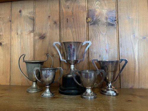 5 x vintage silver plate trophies (ref7), trophy, trophies, loving cup - 第 3/5 張圖片