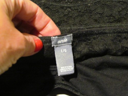 Aerie bralette Womens Large black unlined wirefree strapless lace bandeau bra - Picture 4 of 4