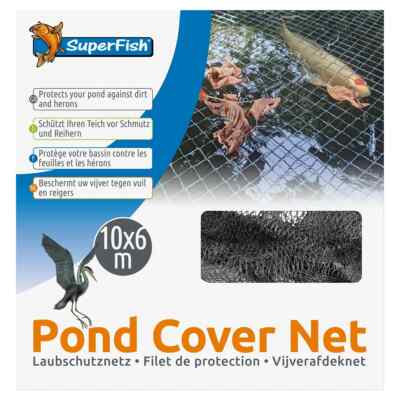 SuperFish Laubschutznetz 10 X 6 M (EUR 0,77 / m²) +24 Erdspieße Reiherschutz