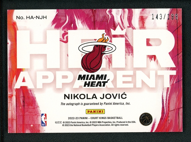 NIKOLA JOVIĆ HEIR APPARENT 199 ?シリサイン入り NIKOLA JOVIĆ HEIR APPARENT 199 ?シリサイン入り