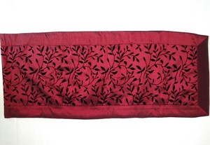 Burgundy Wine Iridescent Black Velvet Vine & Leaf Table Runner 67x14 Stunning!