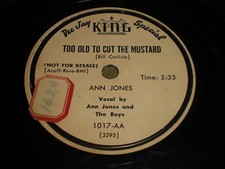 Ann Jones: Too Old To Cut The Mustard / I Carry Your Picture In My Heart 78