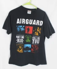 Airguard Air National Guard Military Graphic Black T-Shirt Size Large Hanes