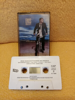 ++ SALE + EROS RAMAZOTTI ''Donde hay música'' MC Musikkassette SPANISCH m. Booklet
