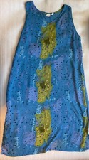 AMANDA STEWART WOMAN, 2X, BLUE GEO PRINT MIDI SHEATH DRESS, euc