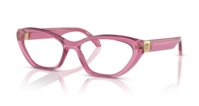 Versace 0VE3356 5469 Transparent light pink Cat-Eye 55MM Women's Eyeglasses