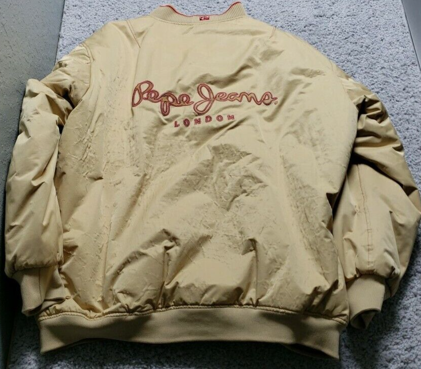 Vintage Pepe Jeans Jacket Mens 2XL Yellow Puffer Reversible Vintage Pepe Jeans Jacket Mens 2XL Yellow Puffer Reversible