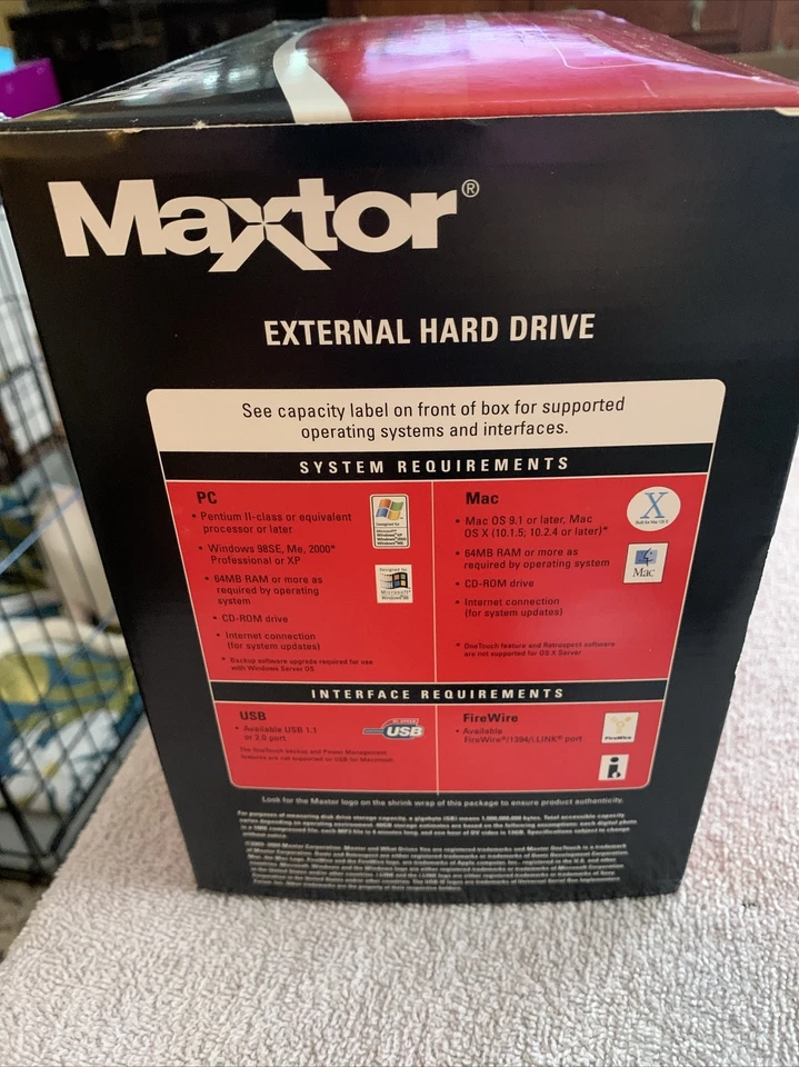 Disco duro externo Maxtor One Touch 250GB 8mb Cache USB 2.0 / 1.1 Almacenamiento + Uno Foto 4 de 4