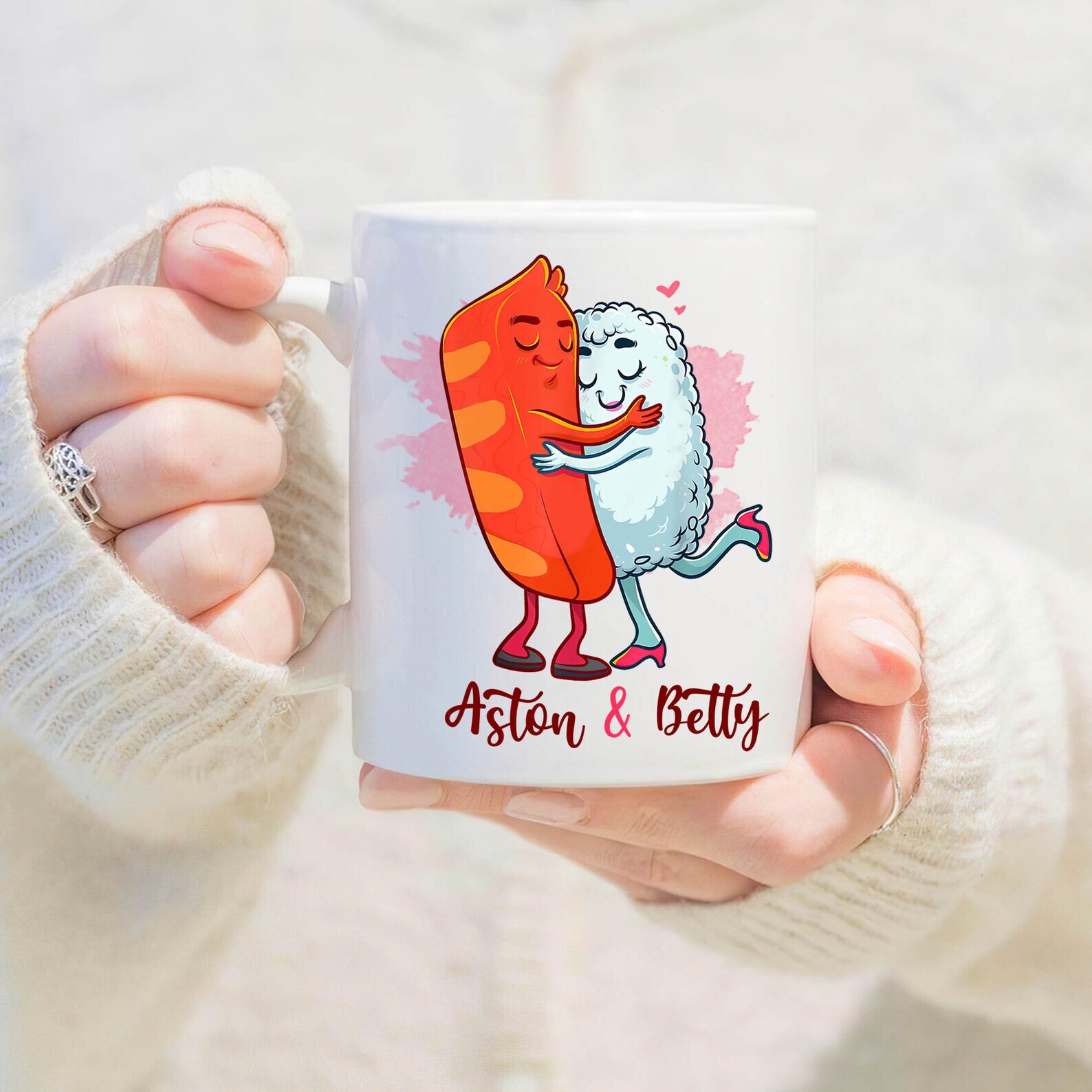 Personalized Sushi Couple Mug Sushi Mug Couple Of Friends Shirt Valentine's Day