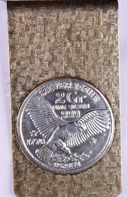 VTG 1776 SILVER ISSUE 2 GR. FINE SILVER .999 EAGLE COIN MONEY CLIP