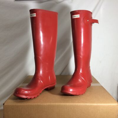 Hunter Original Tall Gloss Women's Casual Boots, Military Red, W10