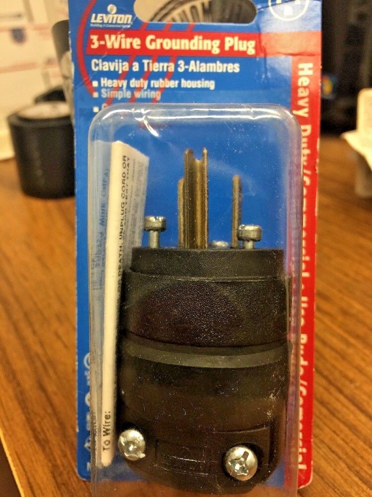 (K) LEVITON 3Wire Grounding Plug 515PR Box Of 4 eBay