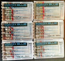 6 pks .04 Vortex Blue Rotary Files Dentsply Tulsa Dental Root Canal Endodontics