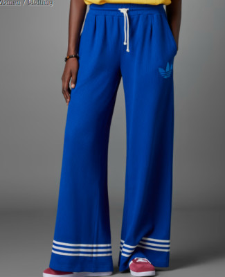 ADIDAS ORIGINALS ADICOLOR 70'S KNIT WIDE PANTS BLUE BNWT UK