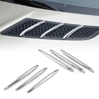6x Chrome Silver Front Hood Vent Grill Trim Fins For Mercedes BENZ R172 SLK SLC