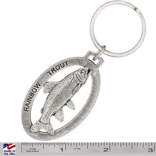 Schlüsselanhänger Regenbogenforelle, F002KC, Süßwasserfisch, Angeln Geschenk Metall, Made in USA - Bild 2 von 8