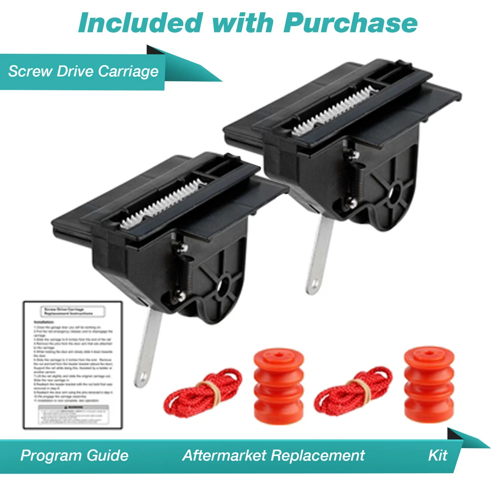 EASTCOASTSALES1 2 For 34107R OEM Genie Screw Drive Carriage 36179R 20414R Garage Door Opener