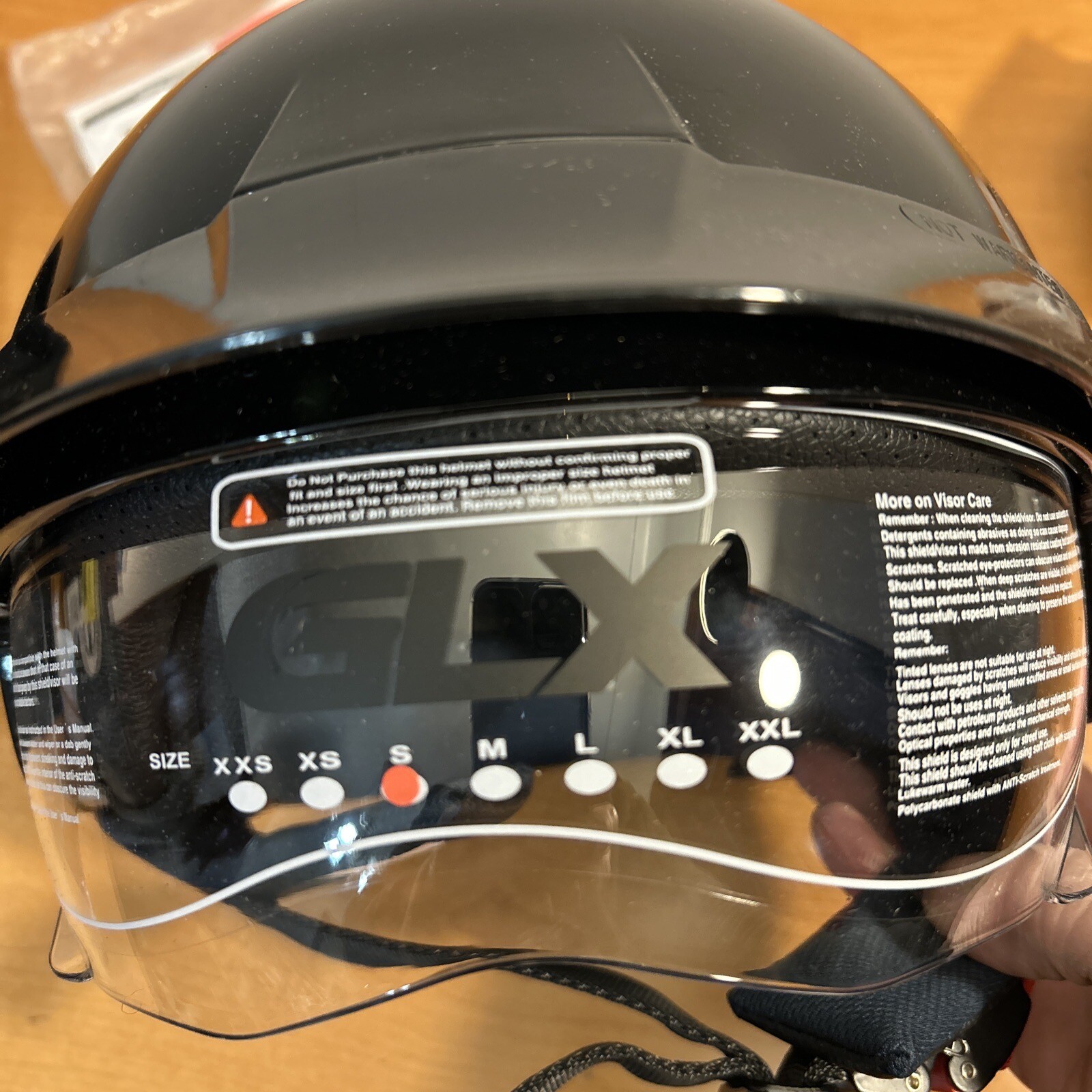 Motorcycle Half Helmet GLX M14 Cruiser Scooter Visor DOT Approved, Black, Small eBay