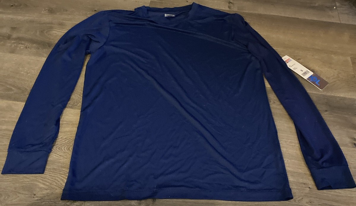 T-SHIRT 32 DEGREES HEAT MEN'S LONG SLEEVE CREW NECK Sz SMALL Blue