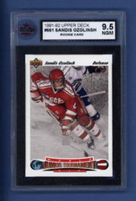 1991-92 UPPER DECK #661 SANDIS OZOLINSH (rc) KSA 9.5 NGM Team USSR/CIS *ROOKIE*