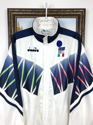 Vintage 90's Diadora Italy Football Jacket Soccer Track Top