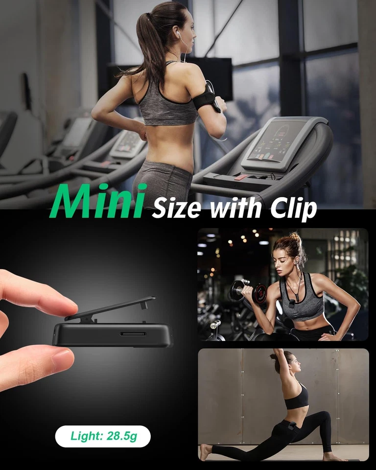 Lettore MP3 Bluetooth 5.2 64GB con Clip Sportiva, Radio FM e Auricolari Inclusi - Immagine 2 di 4