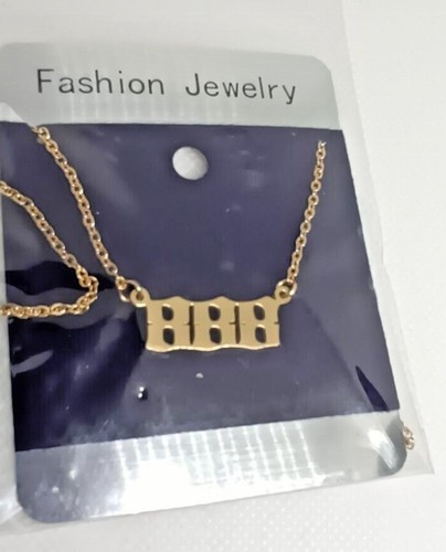 Angel Number Stainless Steel Necklaces in Gold or Silver Numerology Old English - 第 21/24 張圖片