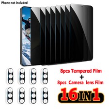 8Pcs Privacy Tempered Film With Lens Film For Samsung Galaxy S24/S24 / S24Ultra