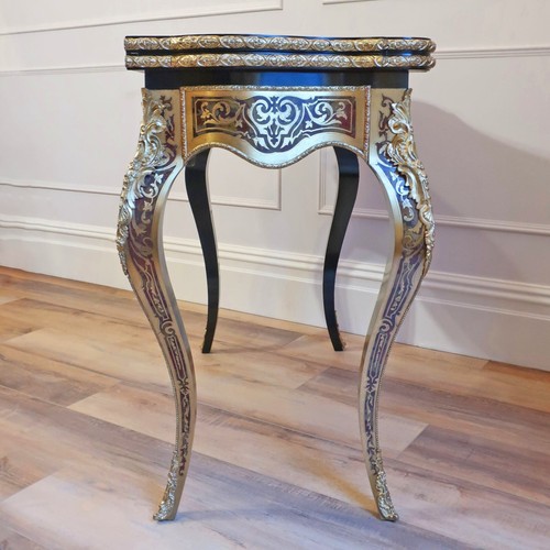 Antique Boulle Side Table and Games Louis XV Style by Maison Millet Restored - Picture 16 of 19