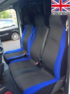 RENAULT TRAFFIC 2-1 FABRIC BLUE PANEL VAN SEAT COVERS