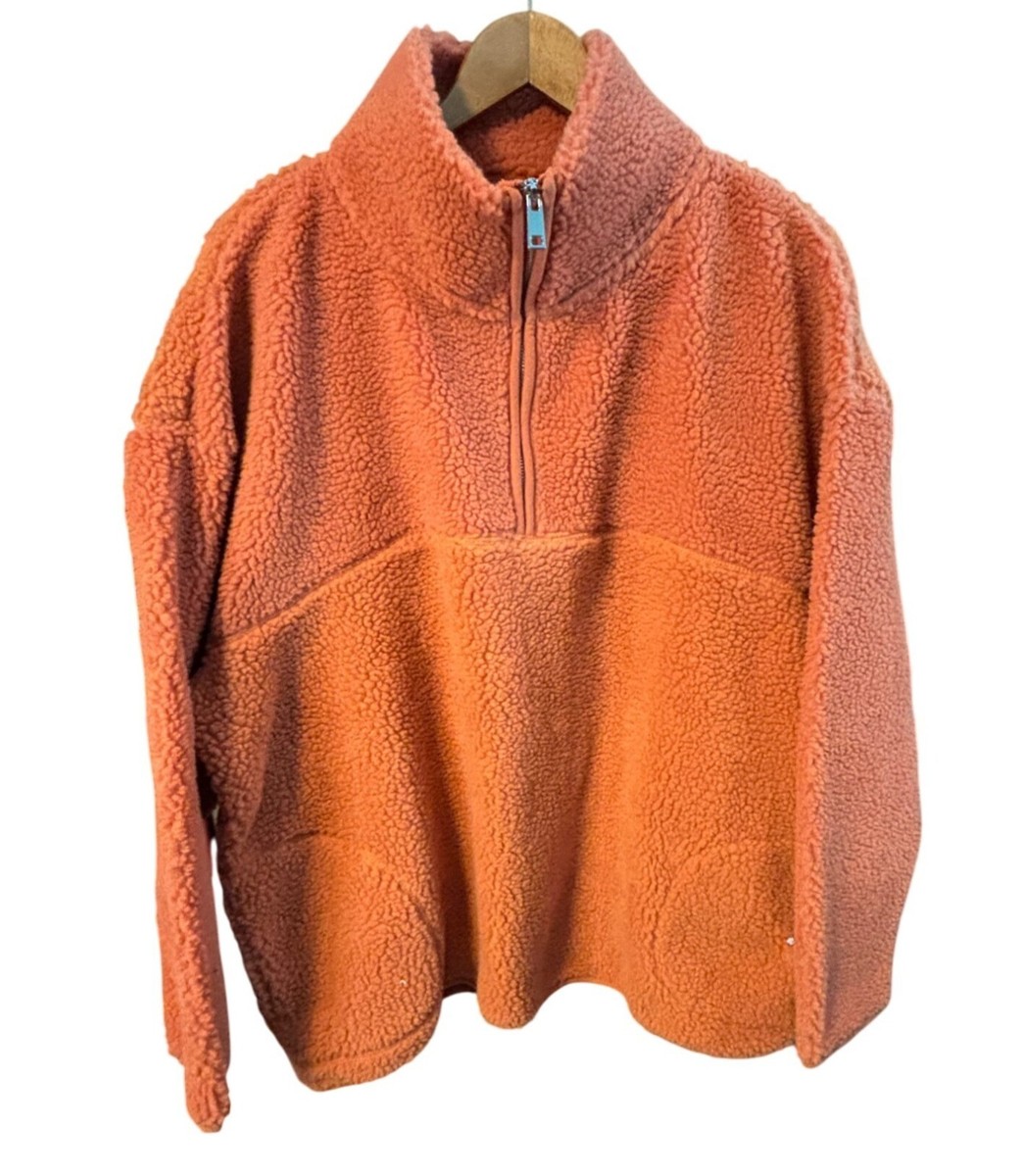 Primark NWT Mens Orange Fleece Pullover Sweatshirt M
