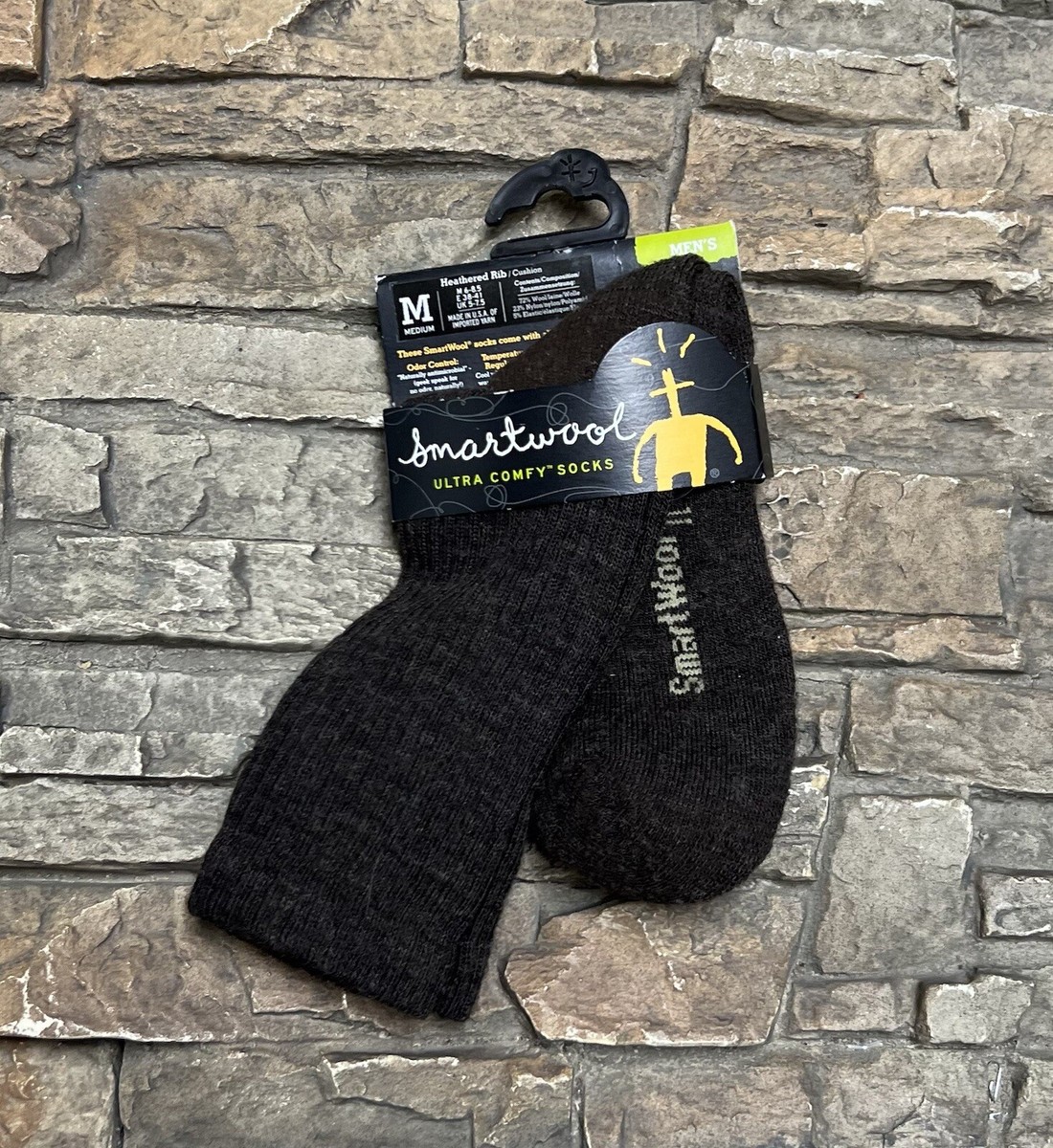 Smartwool Mens 164 M Ribbed Cushioned Wool Blend Sock Chestnut