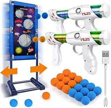 Shooting Game Toy for ALL Age's Compatible with Nerf Toy Guns, 2 Air Popper Foam