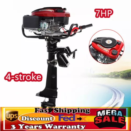 HANGKAI 196CC 4 Stroke 7 HP Outboard Motor Fishing Boat Engine Motor Air Cooling - Bild 2 von 6
