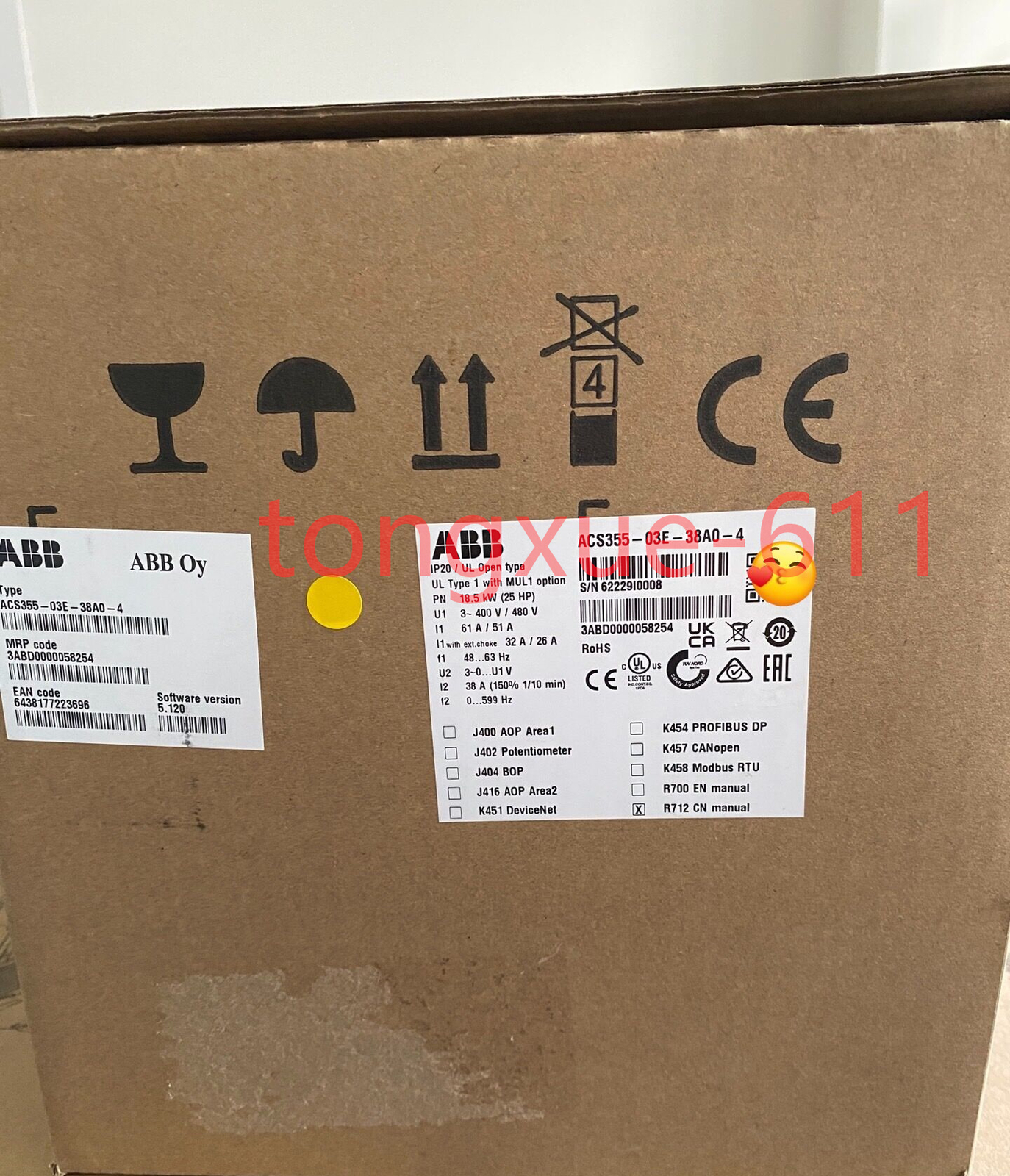 TOTALMENTE NUEVO ABB ACS880 01 061A 3 vía FedEx o DHL EUR 2.201,63