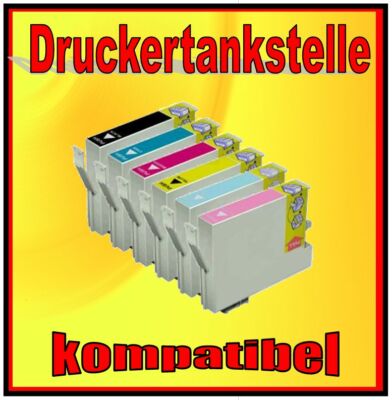 6x komp. für EPSON STYLUS PHOTO R200 ersetzt T0481 T0482 T0483 T0484 T0485 T0486