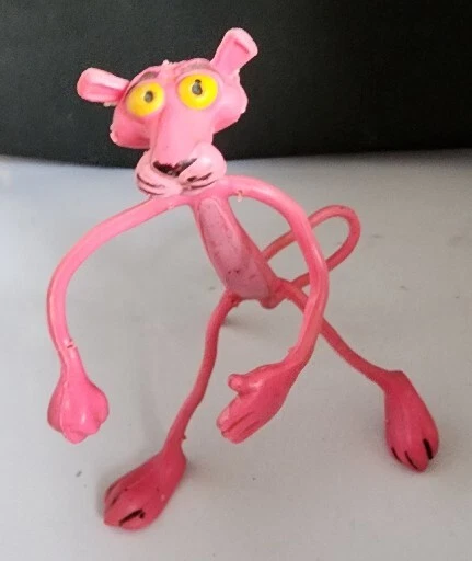 Vintage Amscan 6.5 Bendable Rubber Pink Panther Action Figure Toy Bendy 5194