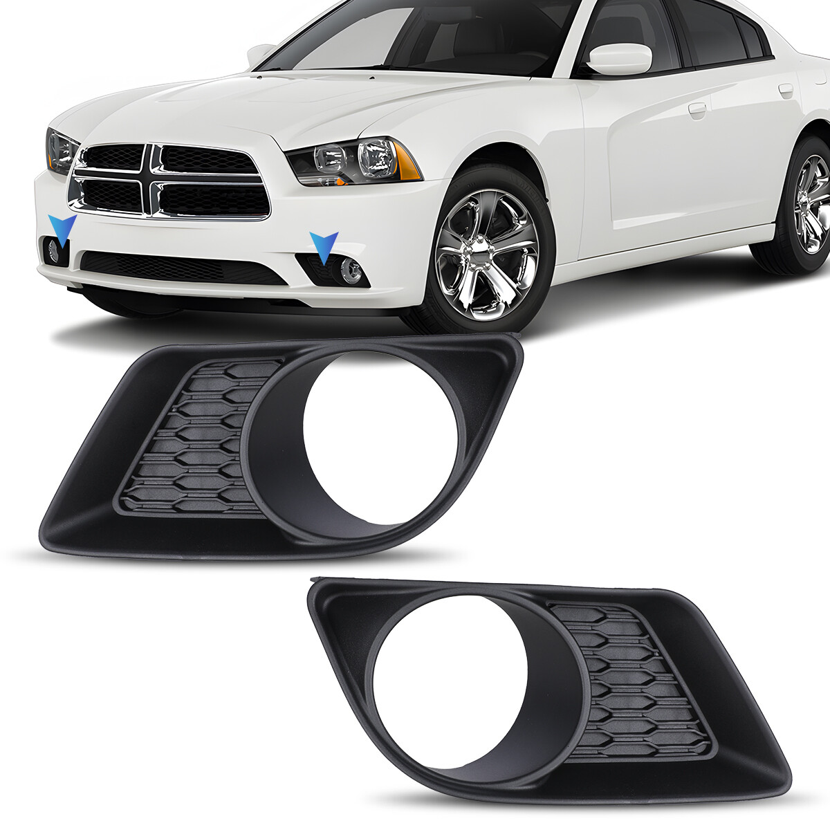 2012 dodge charger fog lights Fits 2011 2012 2013 2014 Dodge Charger Fog Lights Bezel Cover Front Black  Frame