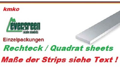 Evergreen 188 plastic strips sheets 3,2 x 4,8 mm - 35 cm lang - 6 Stck. 