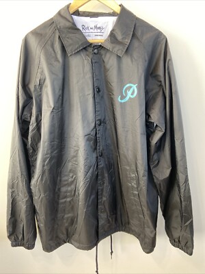 Rick and Morty Primitive X Jacket Mens Medium Black PORTAL Coach Windbreaker